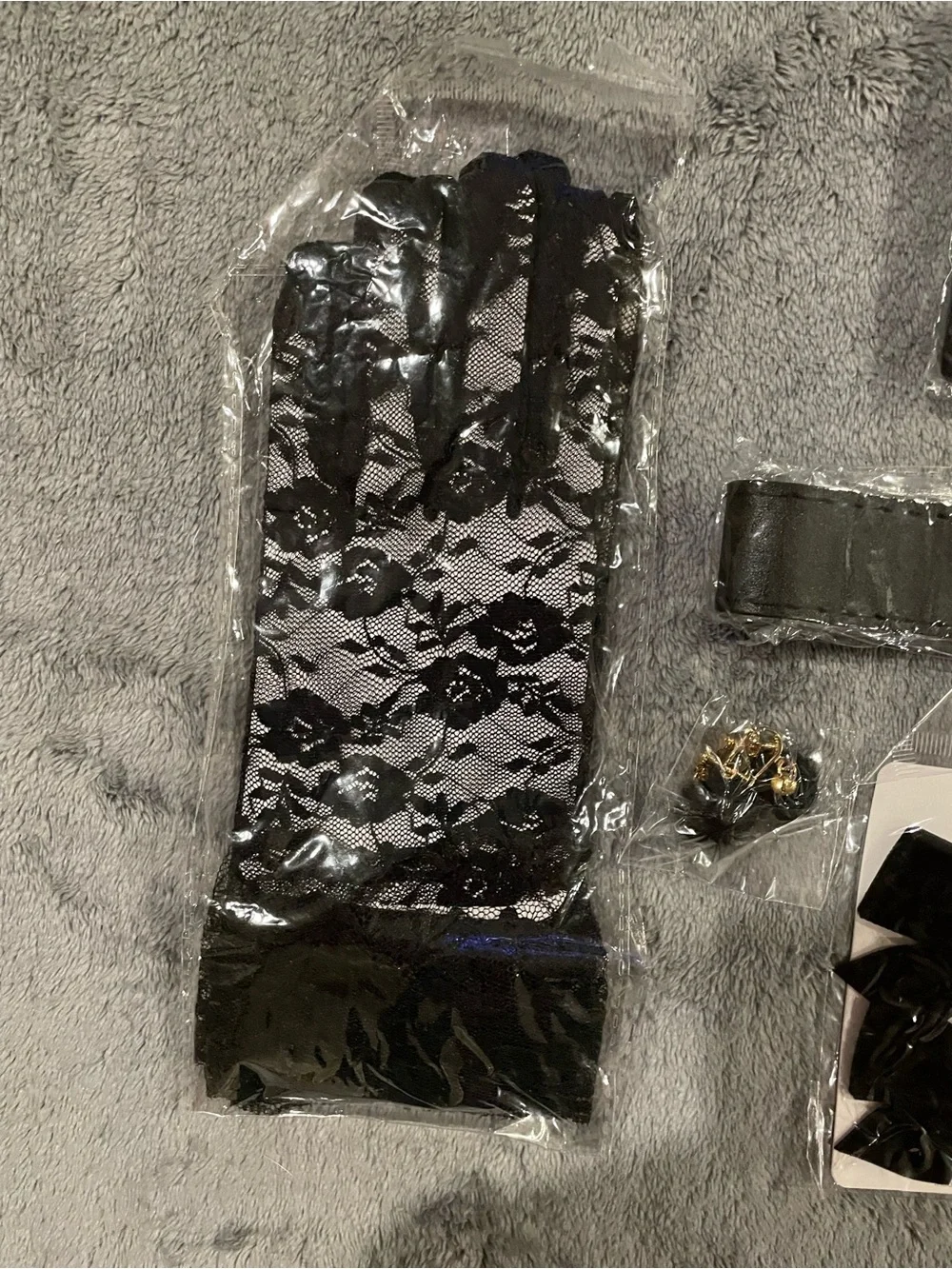 Gothic Ruffle Tulle Dress Costume with Accessories GIRLS Size S 6-8 Black